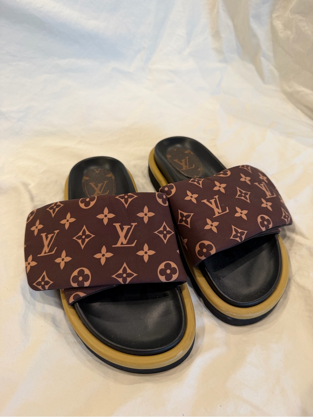 Louis Vuitton Brown Monogram Women’s Slide Sandals